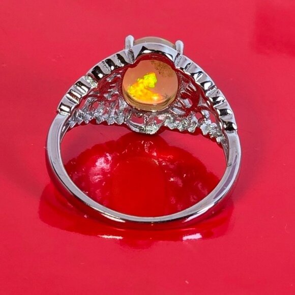 925 Sterling Silver Ring with Natural Chocolate Opal 0.8x1cm - Picture 12 of 13